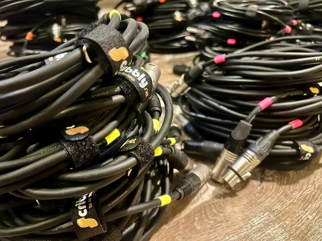Audio kabels en XLR aansluitingen voor evenementen