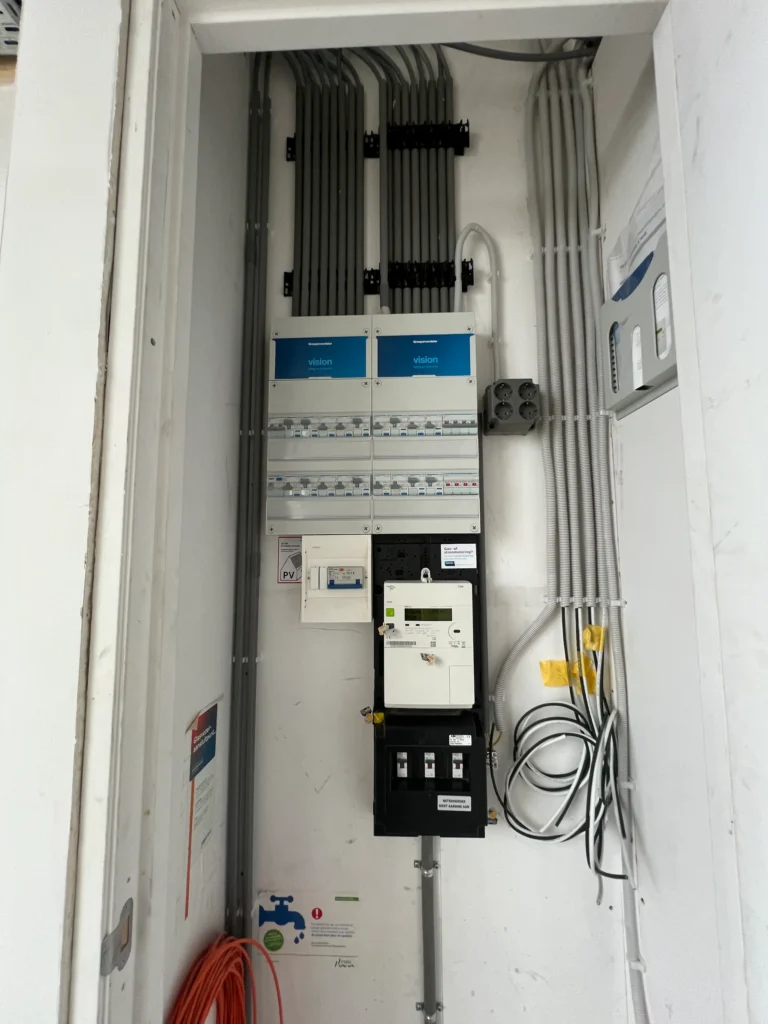 Meterkast met elektrische installatie en bekabeling